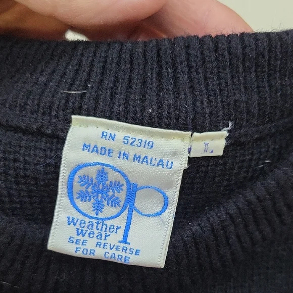 OP Black Sweater with Multicolor Stripe - Picture 2 of 6